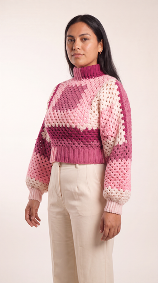 Rose Granny Square Cardigan