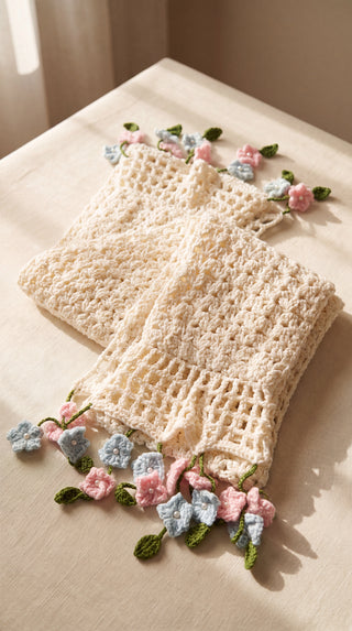 Cherry Blossom Crochet Scarf