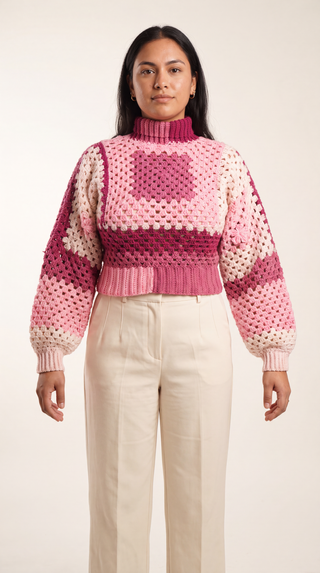 Rose Granny Square Cardigan